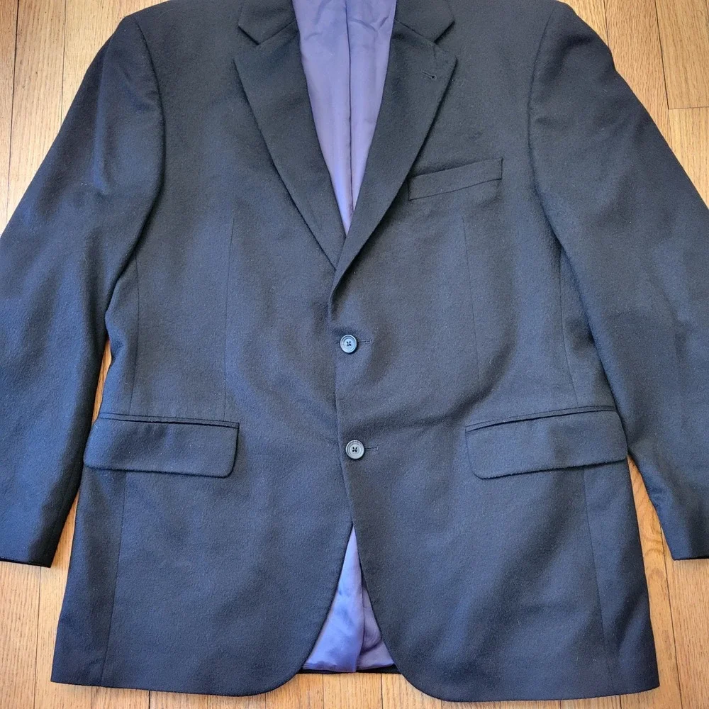 Jack Victor Cashmere‎ Black Blazer 44R Sport Coat Canada Preppy Luxury Academia